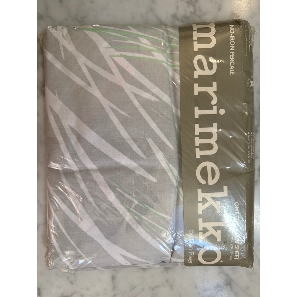 Vintage 1986 Marimekko Tuuli Twin Flat Sheet Dan River No-Iron Percale New NOS